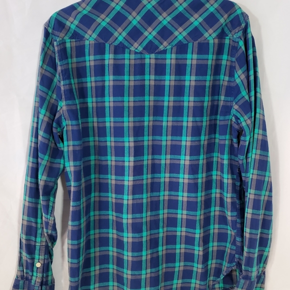 LUCK BRAND CLASSIC FIT WESTERN PEARL SNAP PLAID - Picture 2 of 5